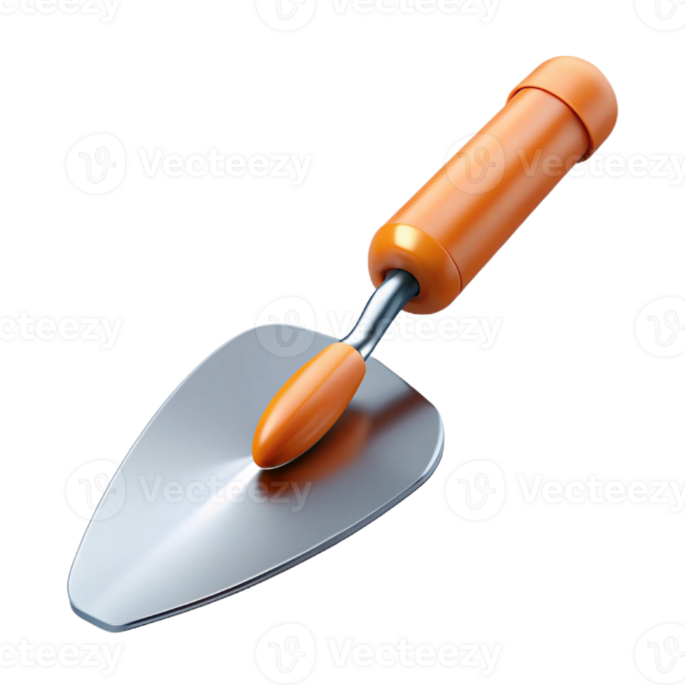 3D Render Orange Handled Trowel png