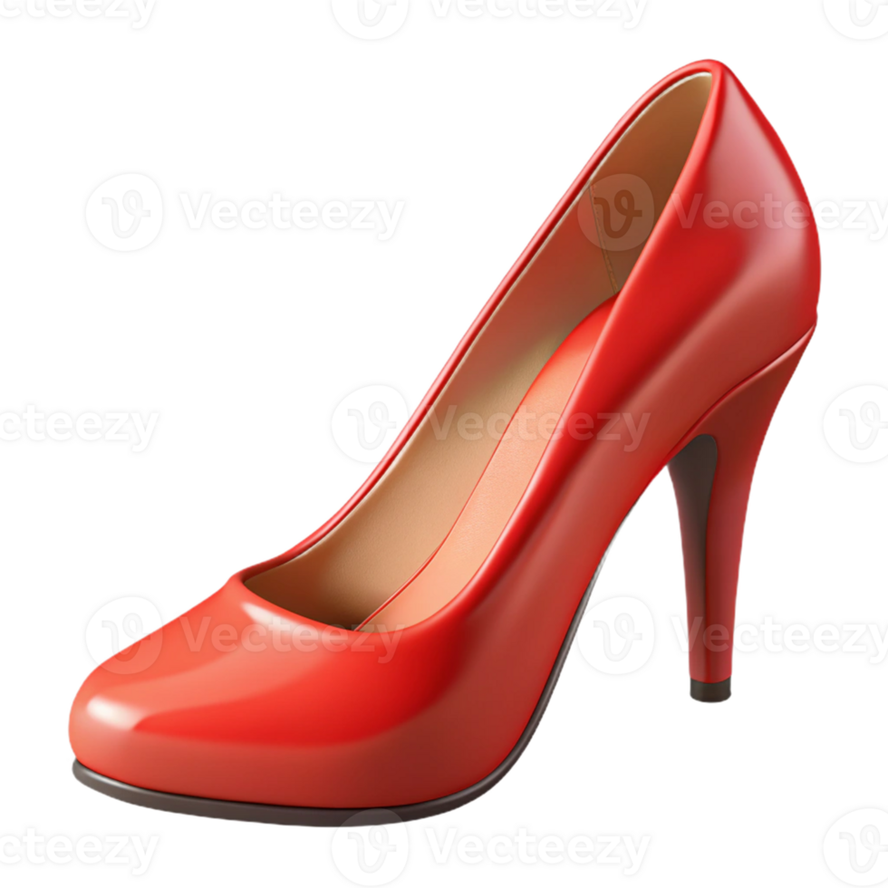 Red High Heel Shoe 3D Render png