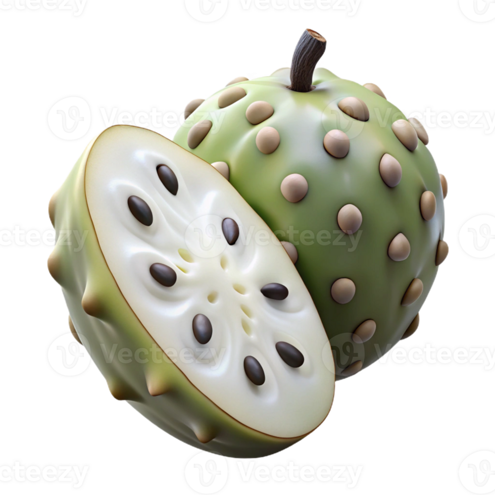 3D Render of Soursop Fruit png