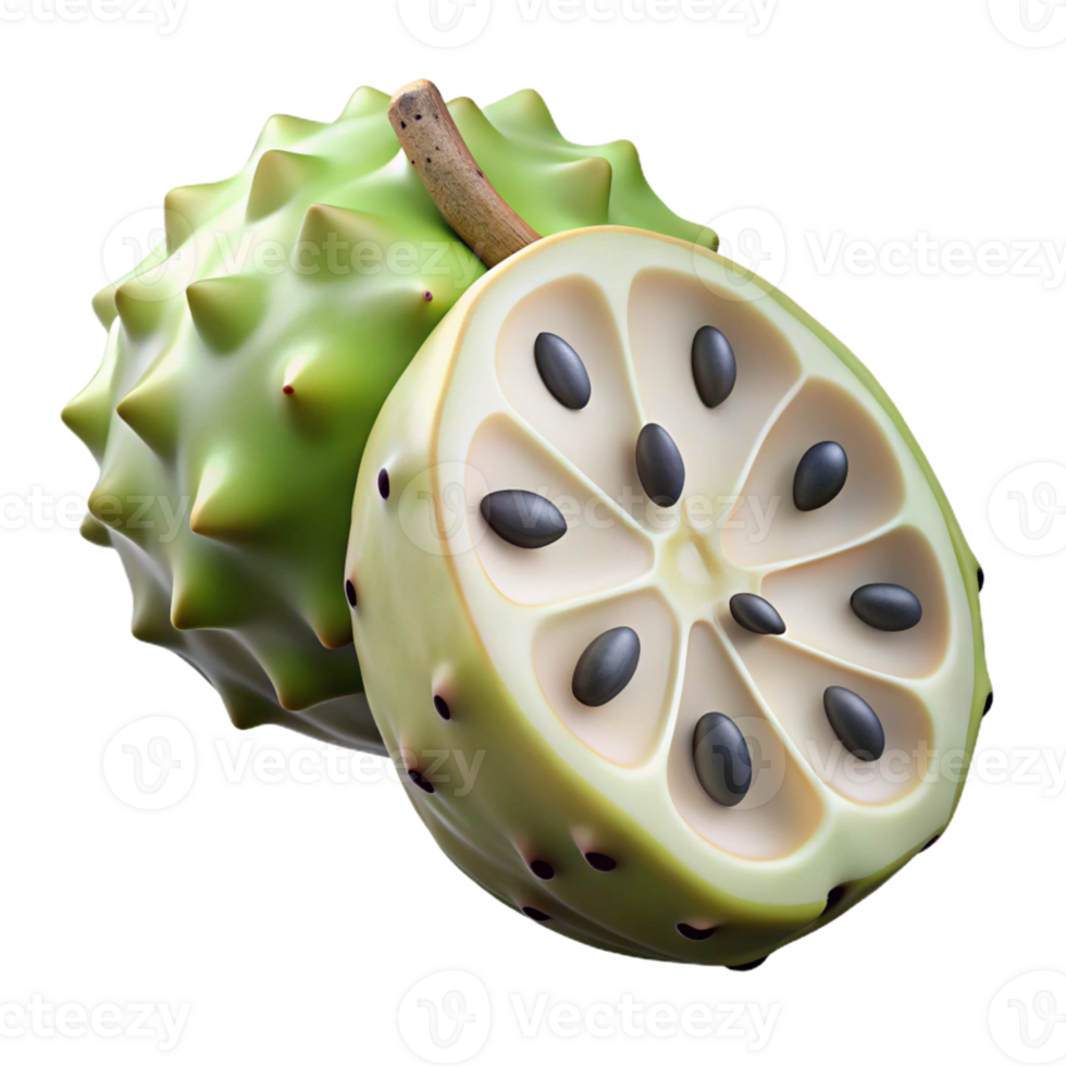 3D Render of a Soursop Fruit png