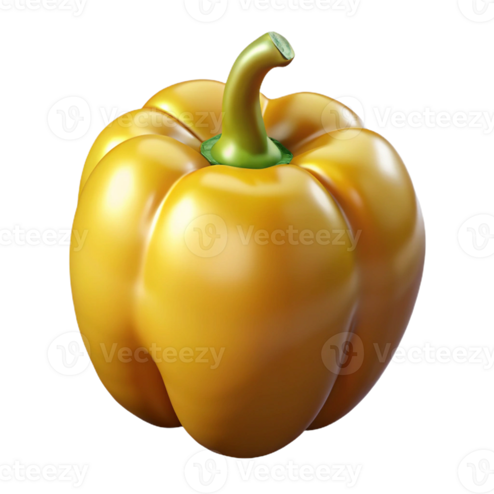 3D Render of a Yellow Bell Pepper png