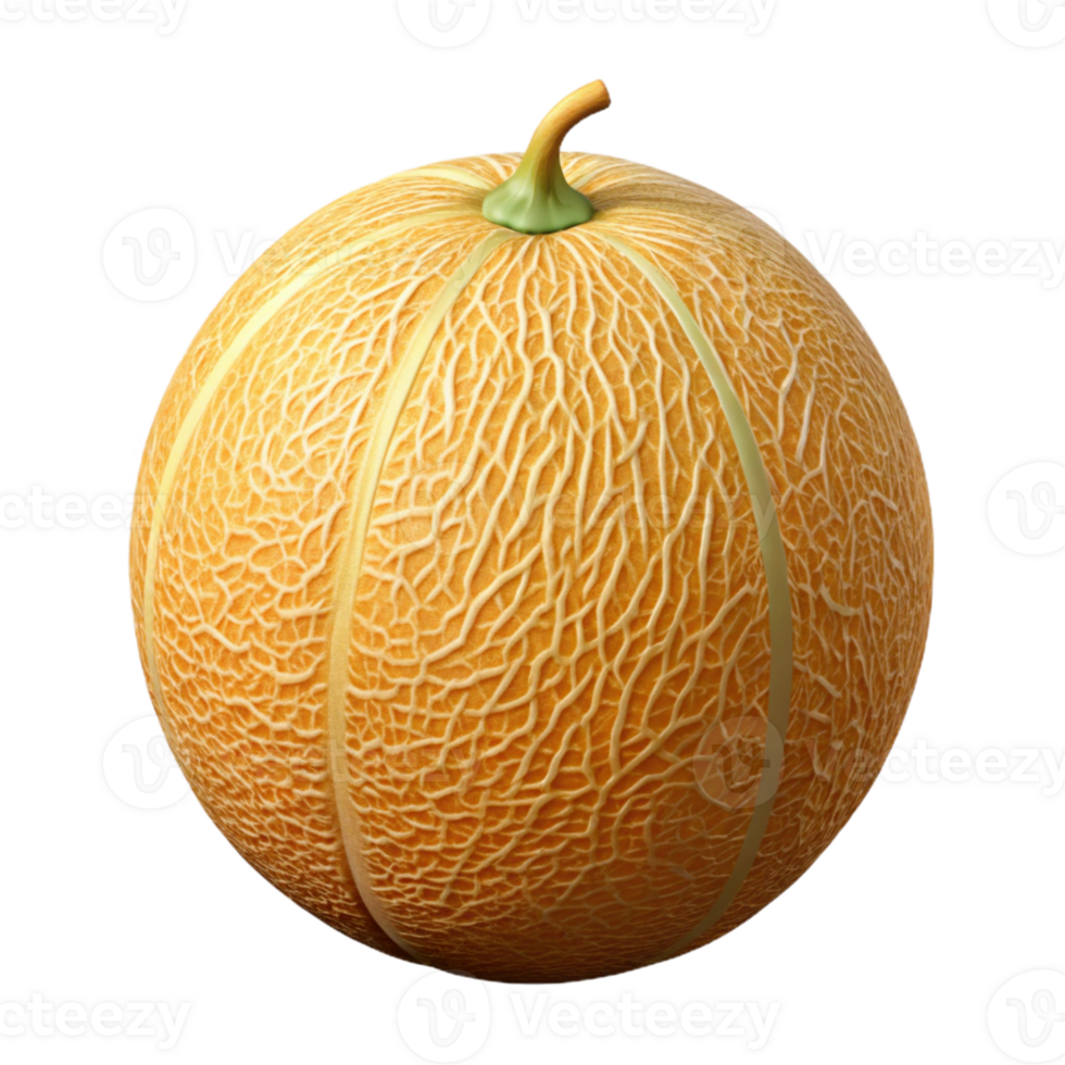 3D Render of a Ripe Cantaloupe Melon png
