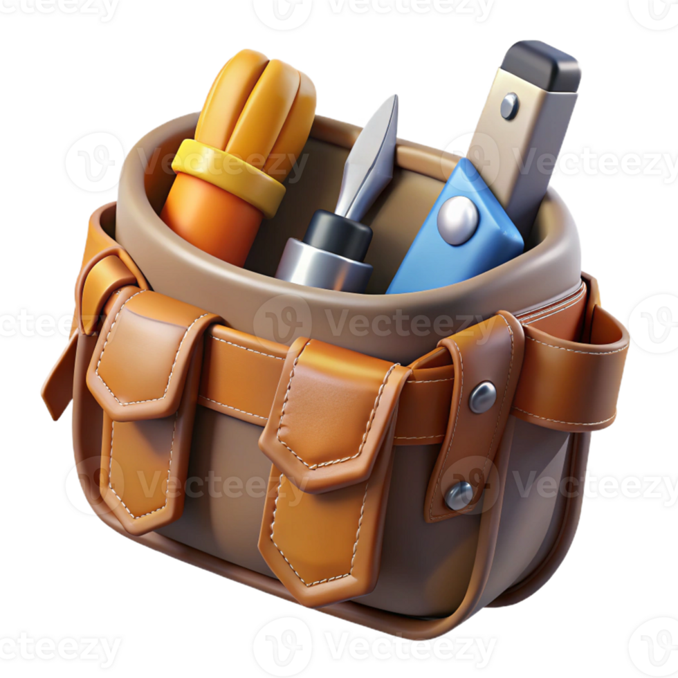 3D Render of a Tool Bag png