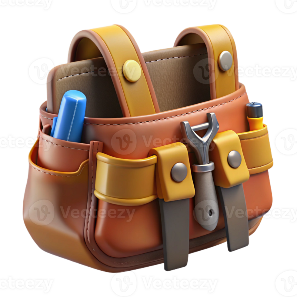 3D Render Cartoon Tool Bag png