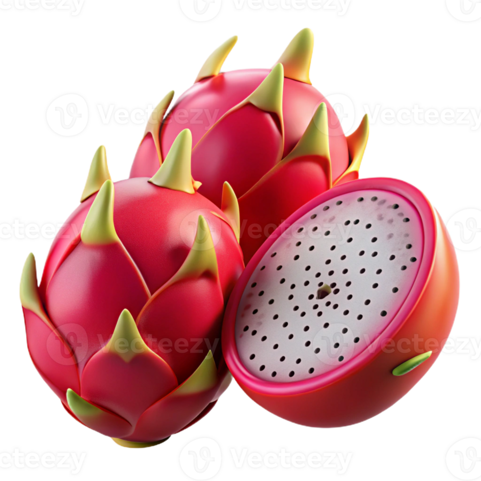 3D Render of Dragon Fruit png