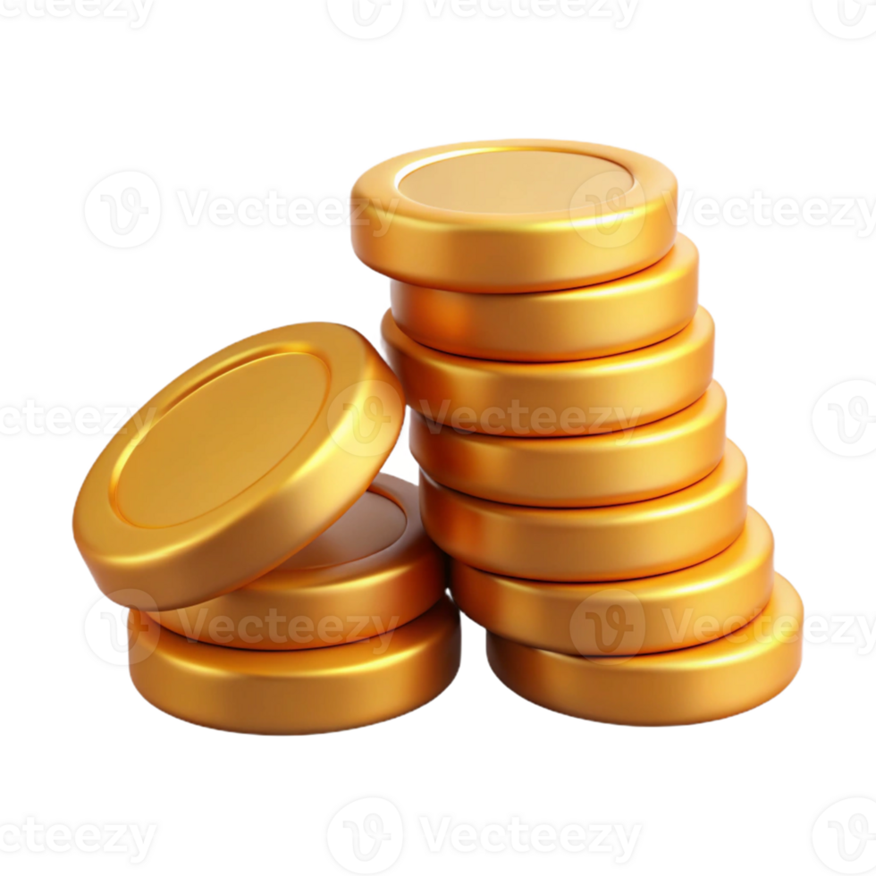 Golden Coins 3D Illustration png