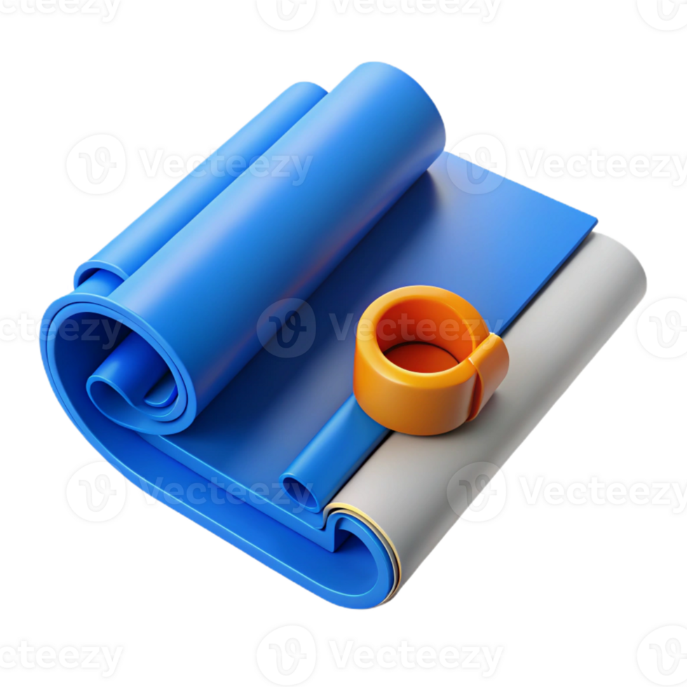 Abstract 3D Render Blue and Orange Forms png