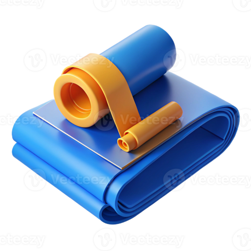 3D Render Blue and Orange Rolls Abstract Background png