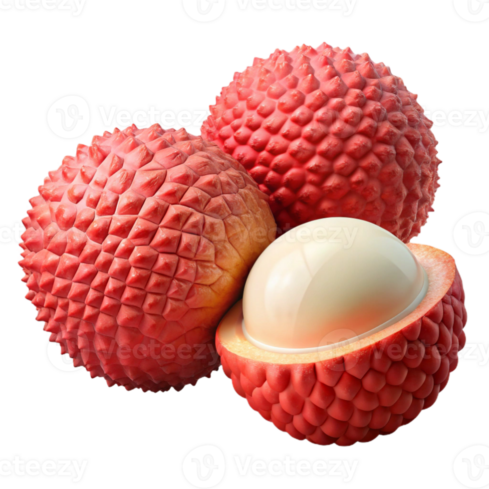 3D Lychee Fruit Illustration png