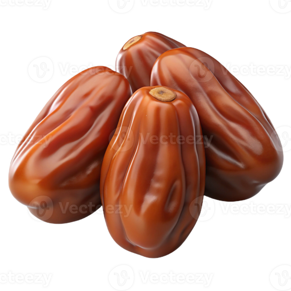 3D Render of Four Dates Fruit png