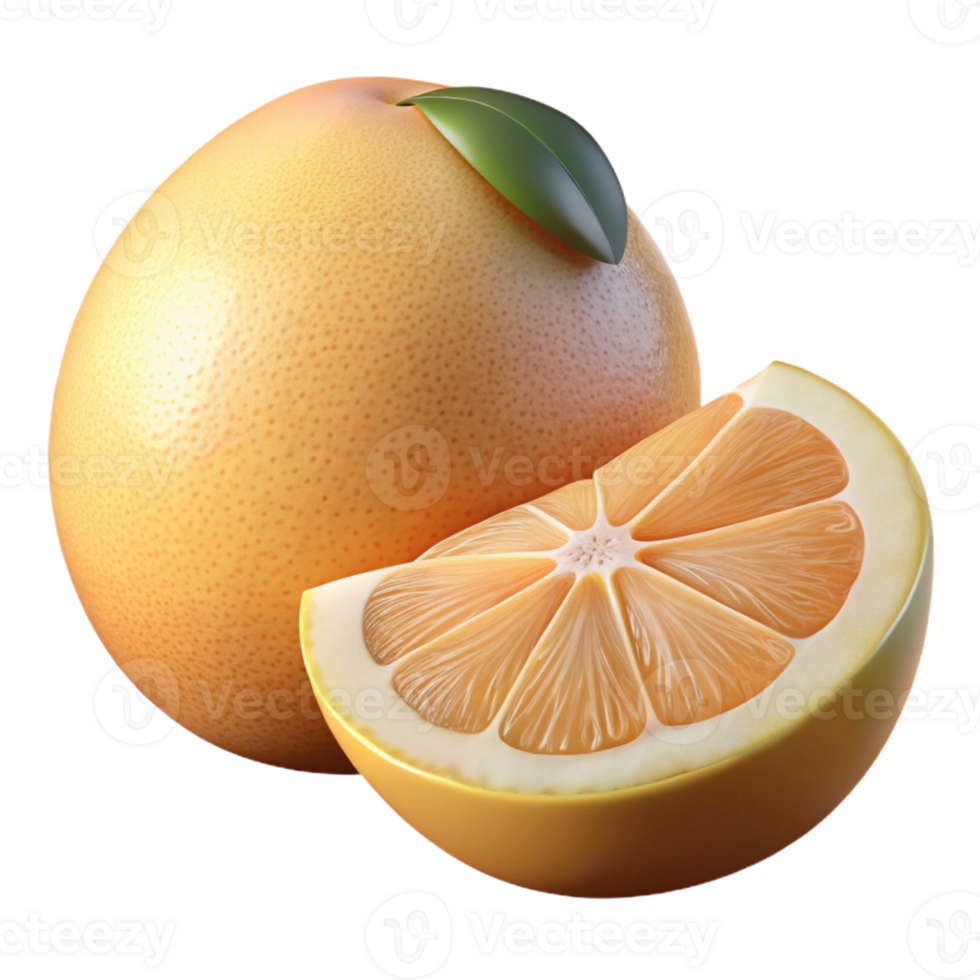 3D Grapefruit Illustration Juicy Citrus Fruit png