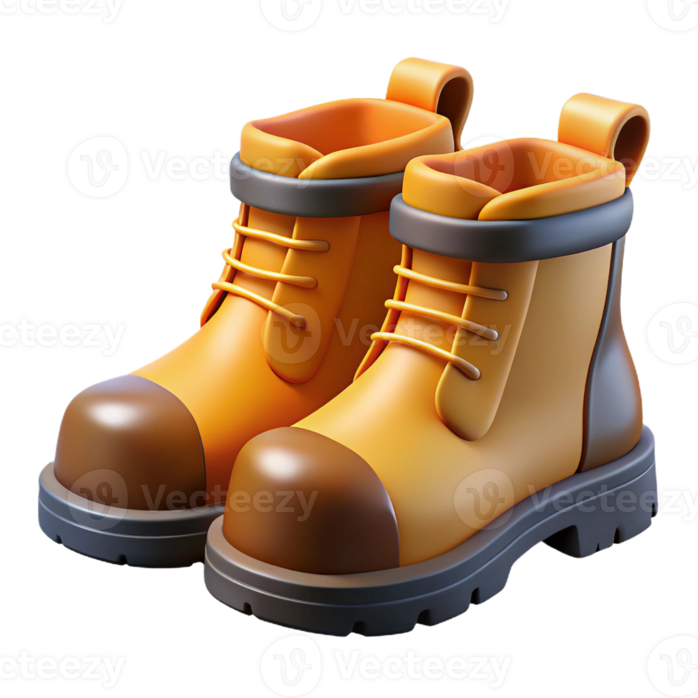 3D Render Cartoon Boots Illustration png