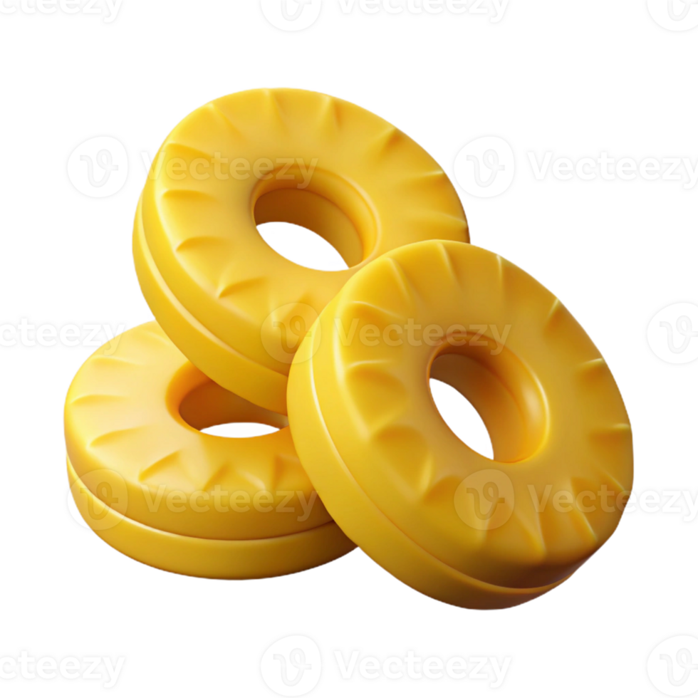 3D Render Yellow Round Candies png