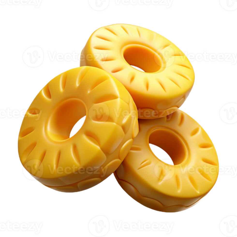 3D Render of Pineapple Slices png