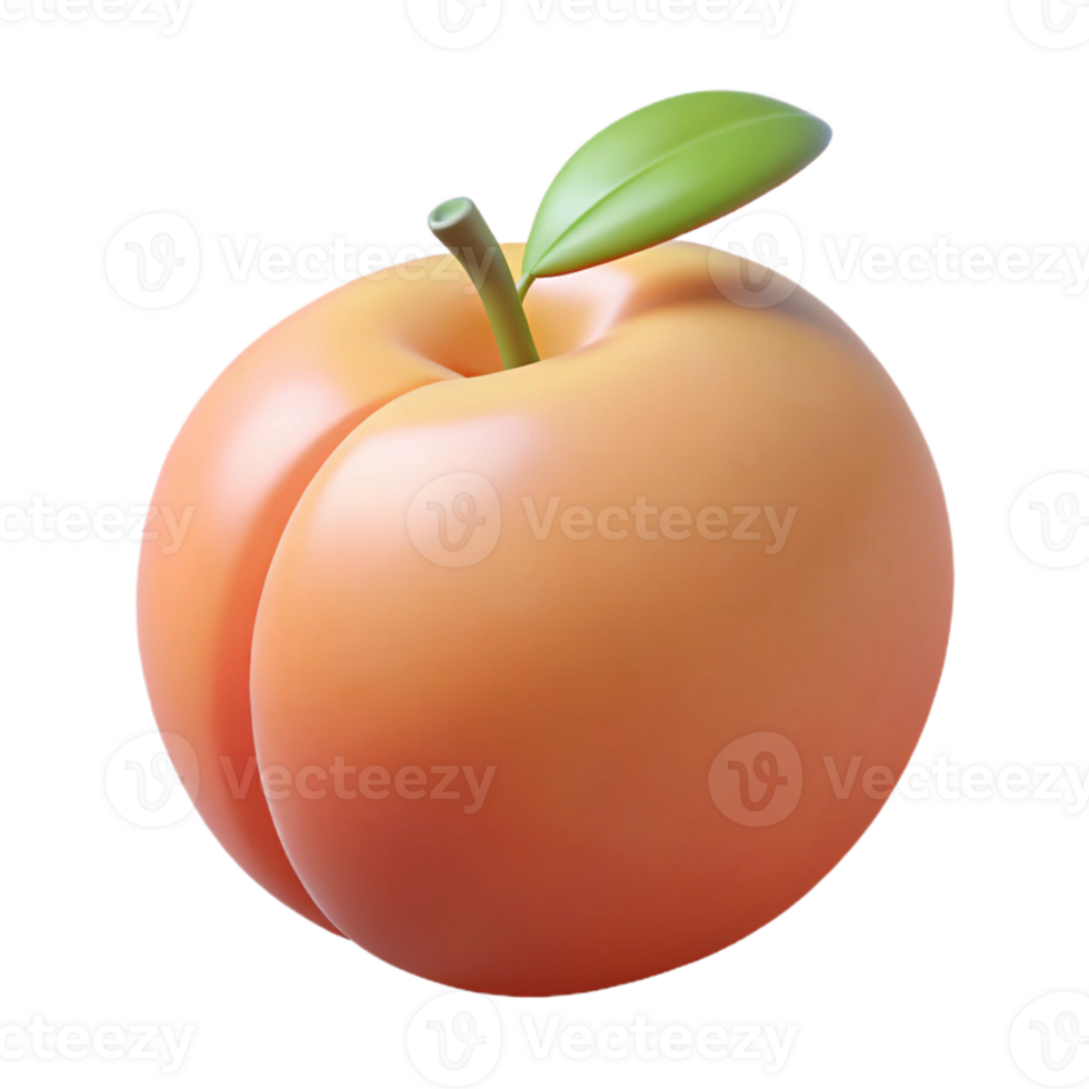 3D Render of a Peach png