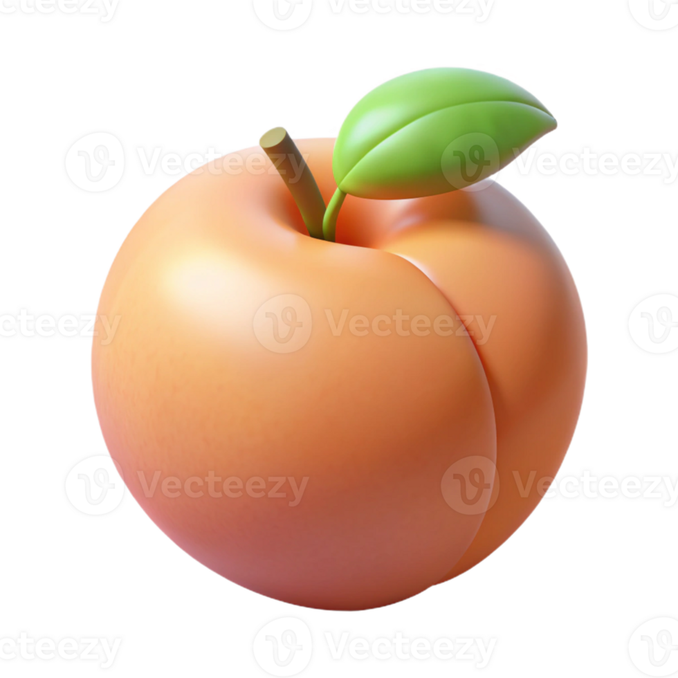 3D Render Peach Illustration png