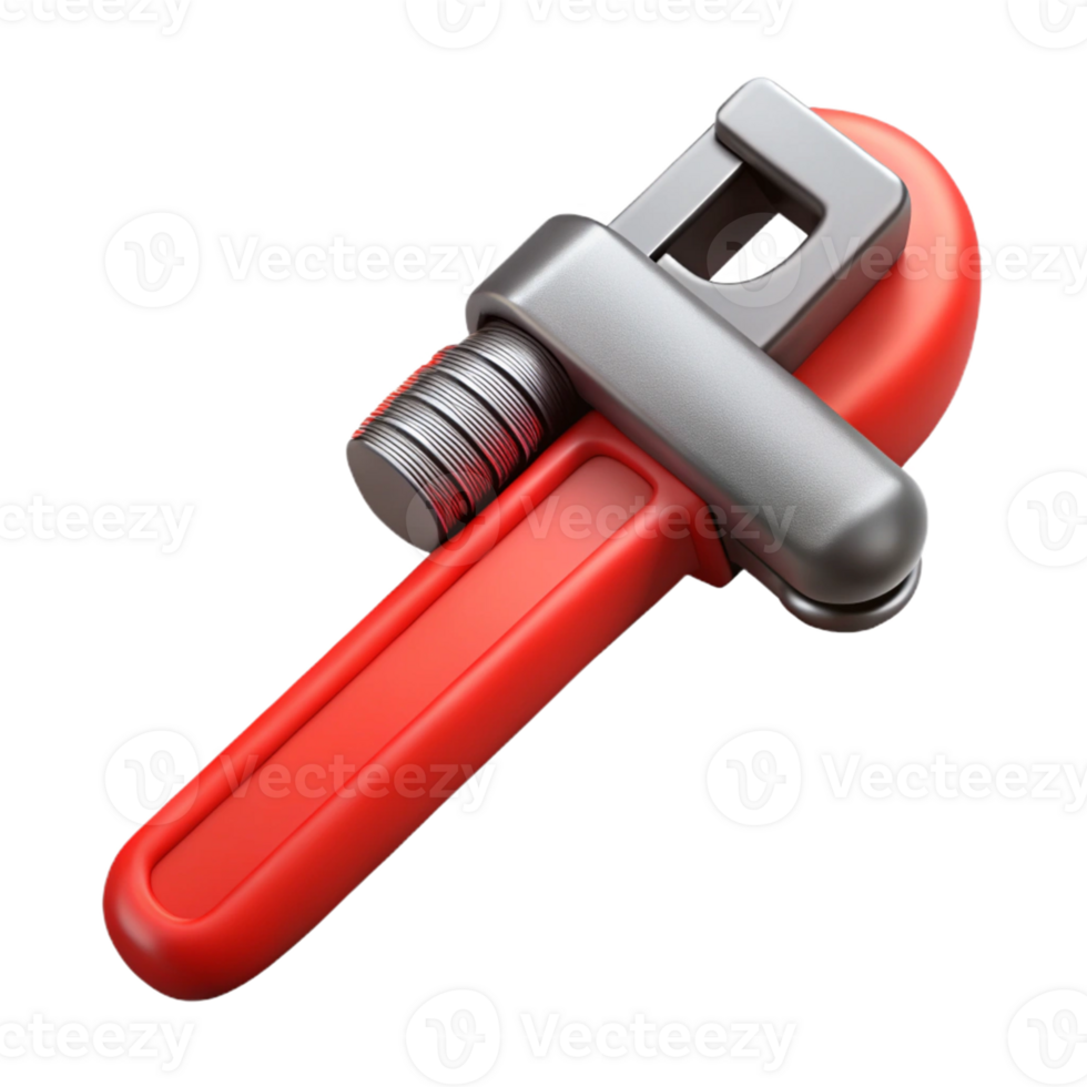 Red and Gray 3D Wrench Illustration png