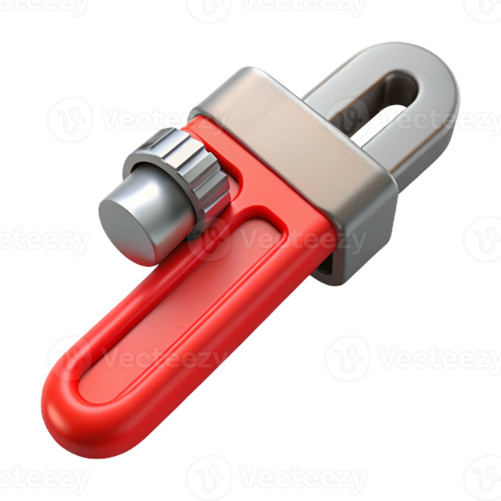 3D Red Wrench Illustration png