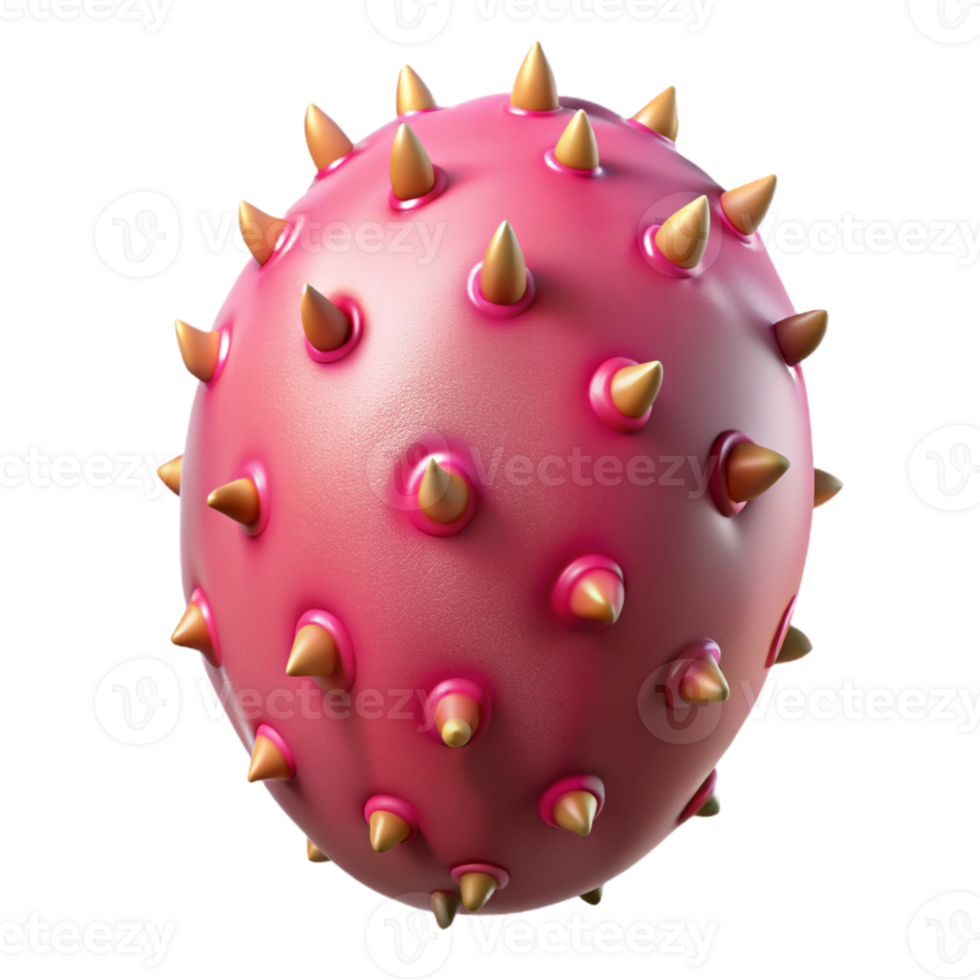 Pink Spiky 3D Render png