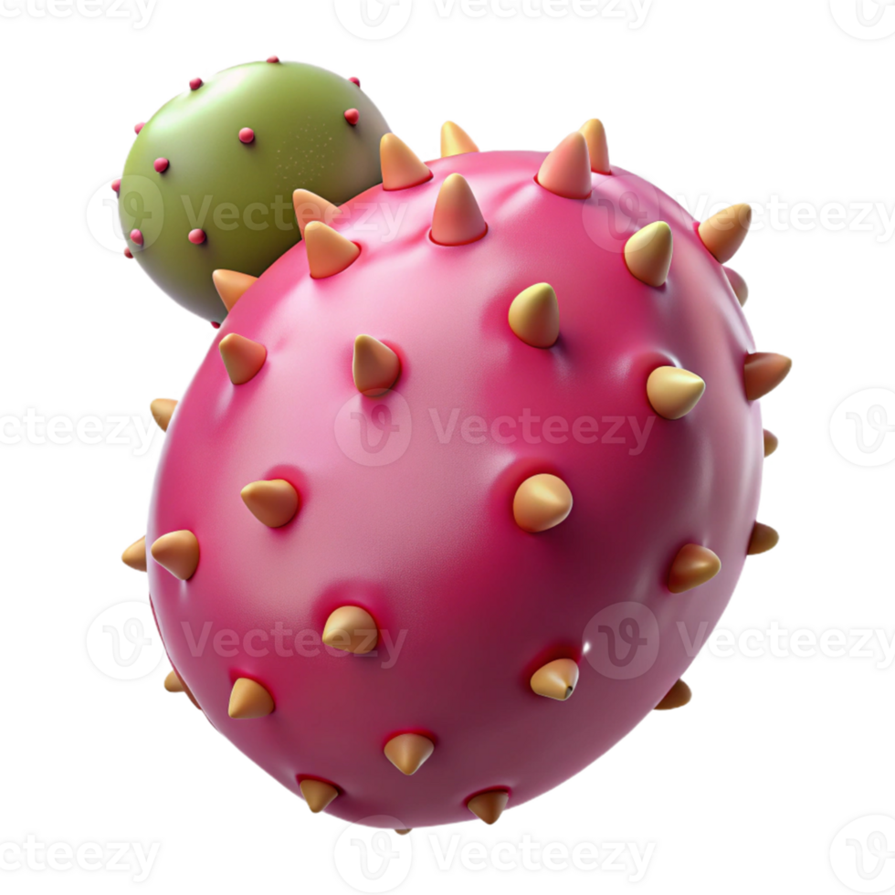 Pink Spiky 3D Render png