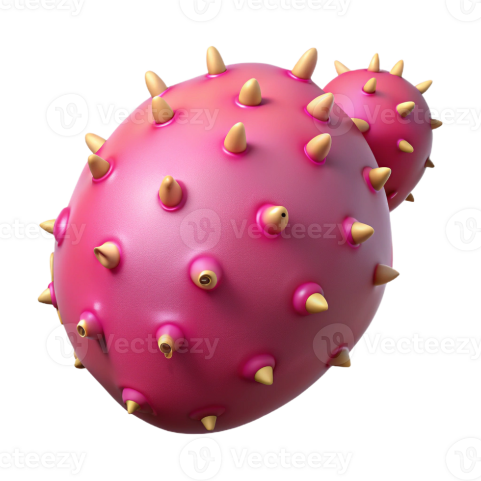 Pink Spiky 3D Render png