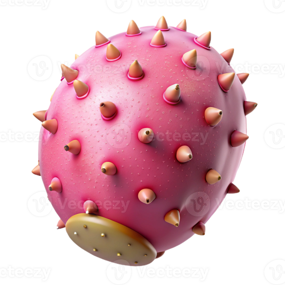 Pink Spiky 3D Render png