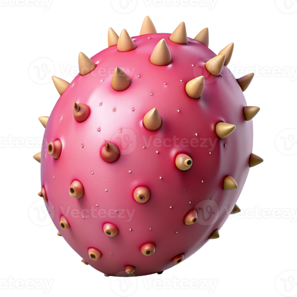 Pink Spiky 3D Orb Abstract Background png