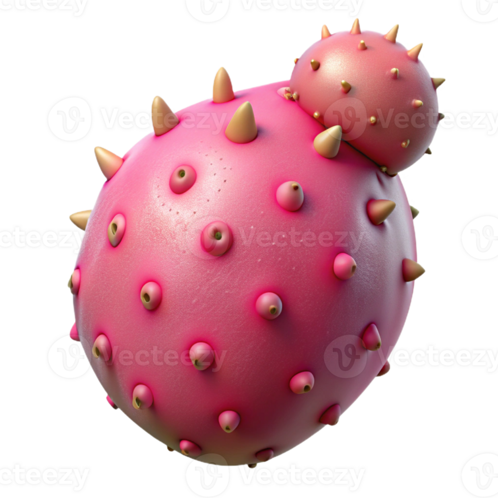 Pink Spiky 3D Render png