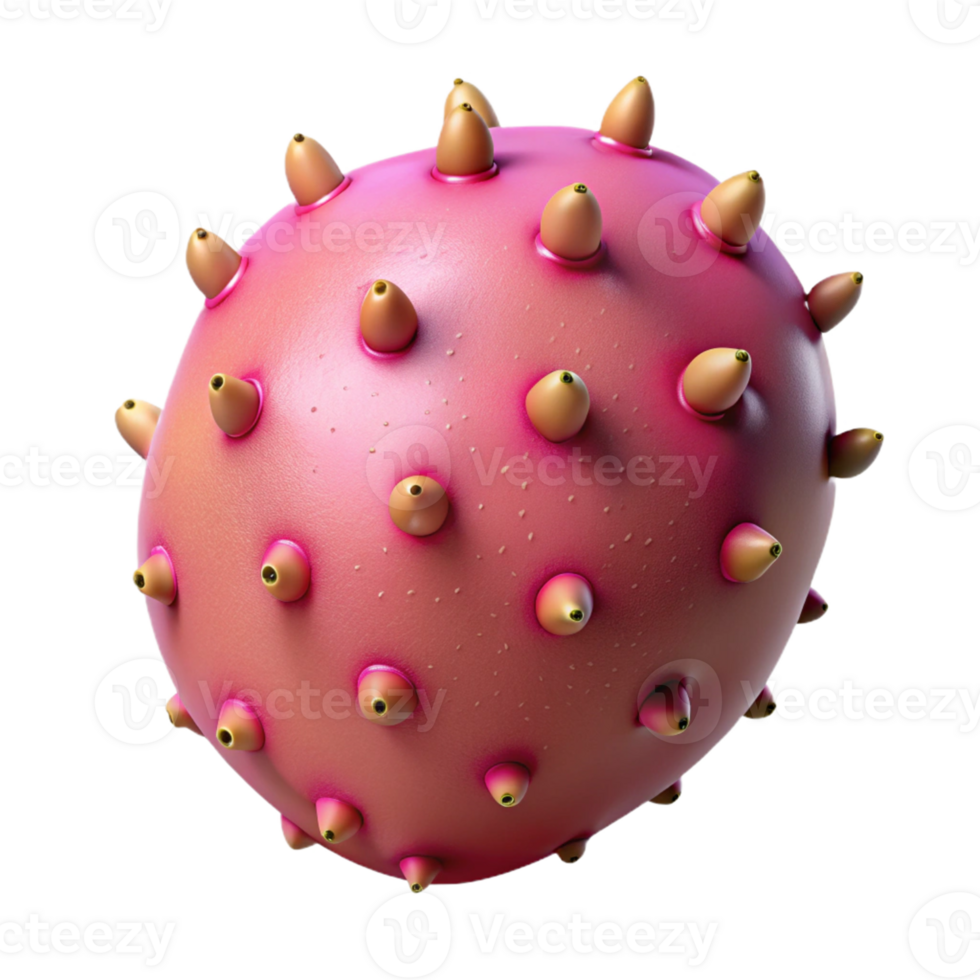 Pink Spiked 3D Render png