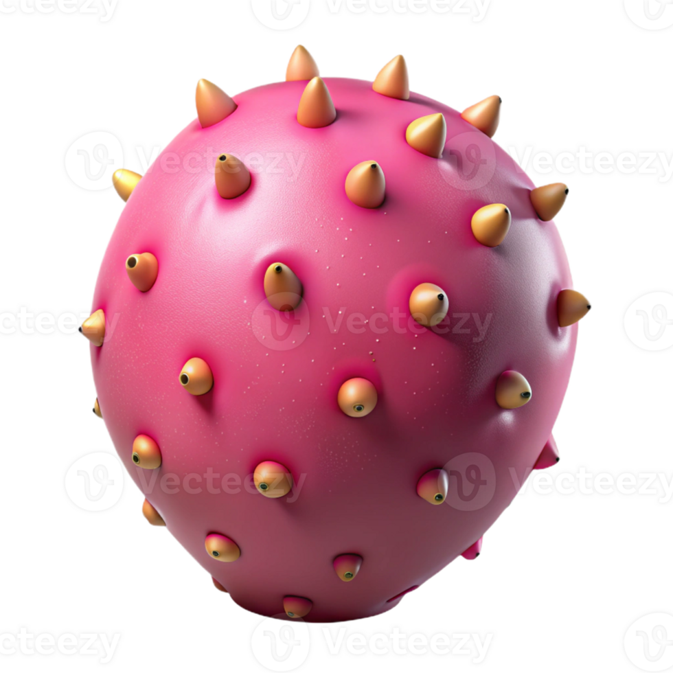 Pink Spiky 3D Render png