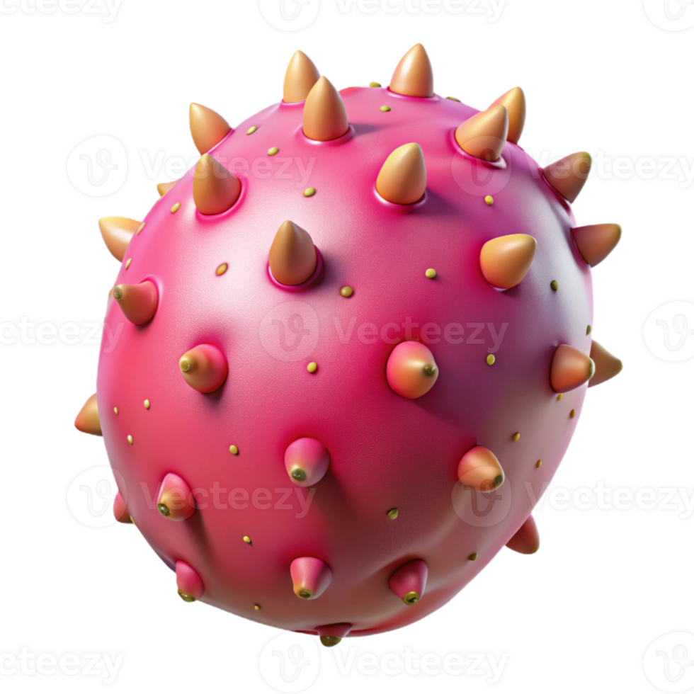 Pink Spiky 3D Virus Illustration png