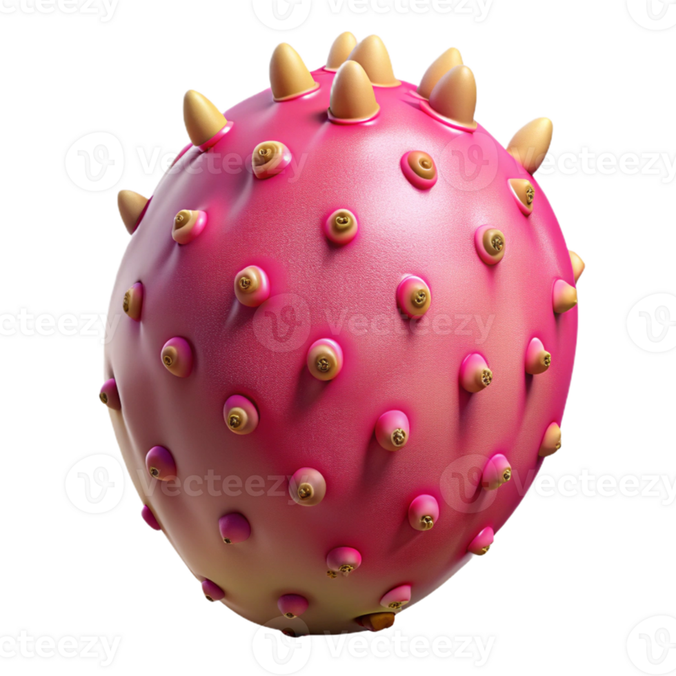 Pink Spiky 3D Render png