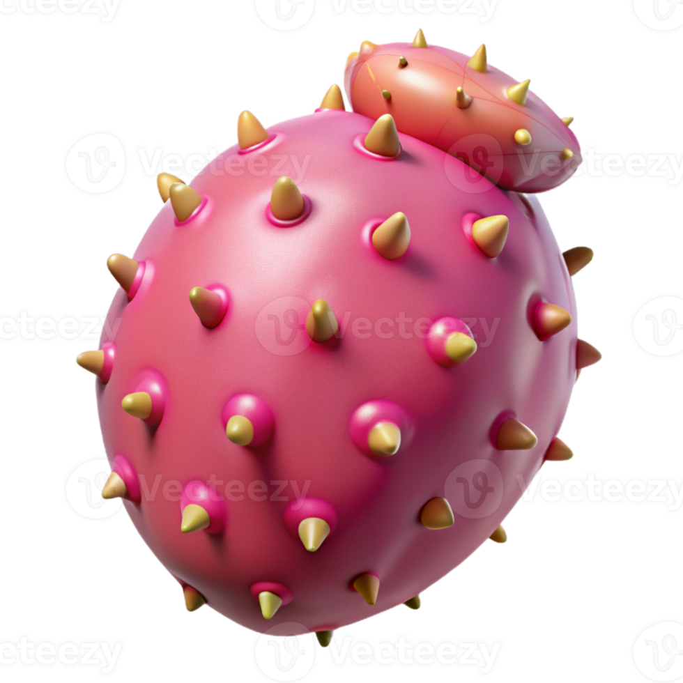 Pink Spiky 3D Render png