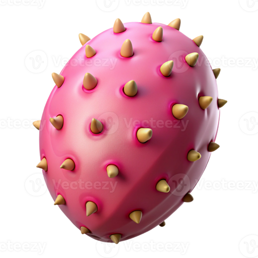 Pink Spiky 3D Render png