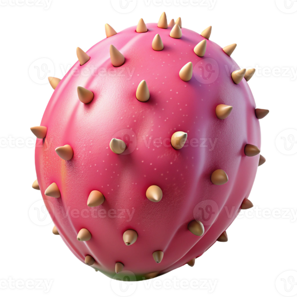 Pink Spiky 3D Render png