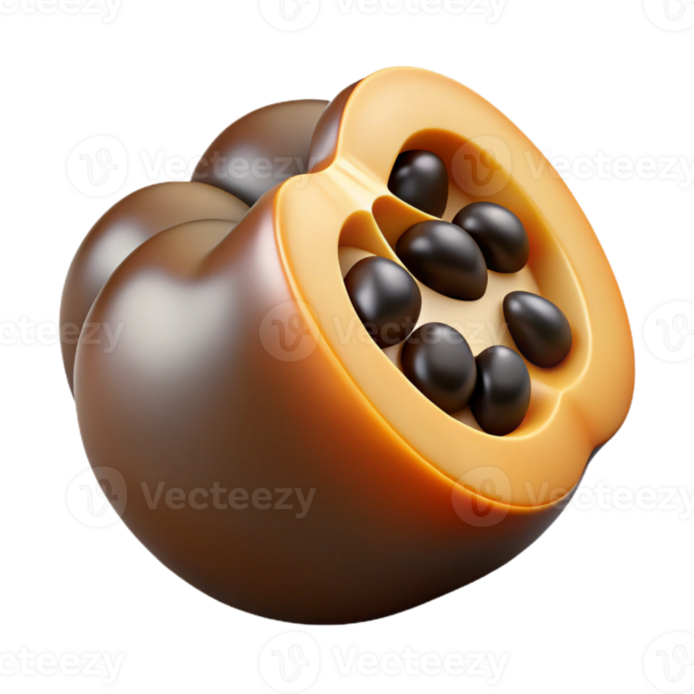 3D Render of Tropical Fruit Half png