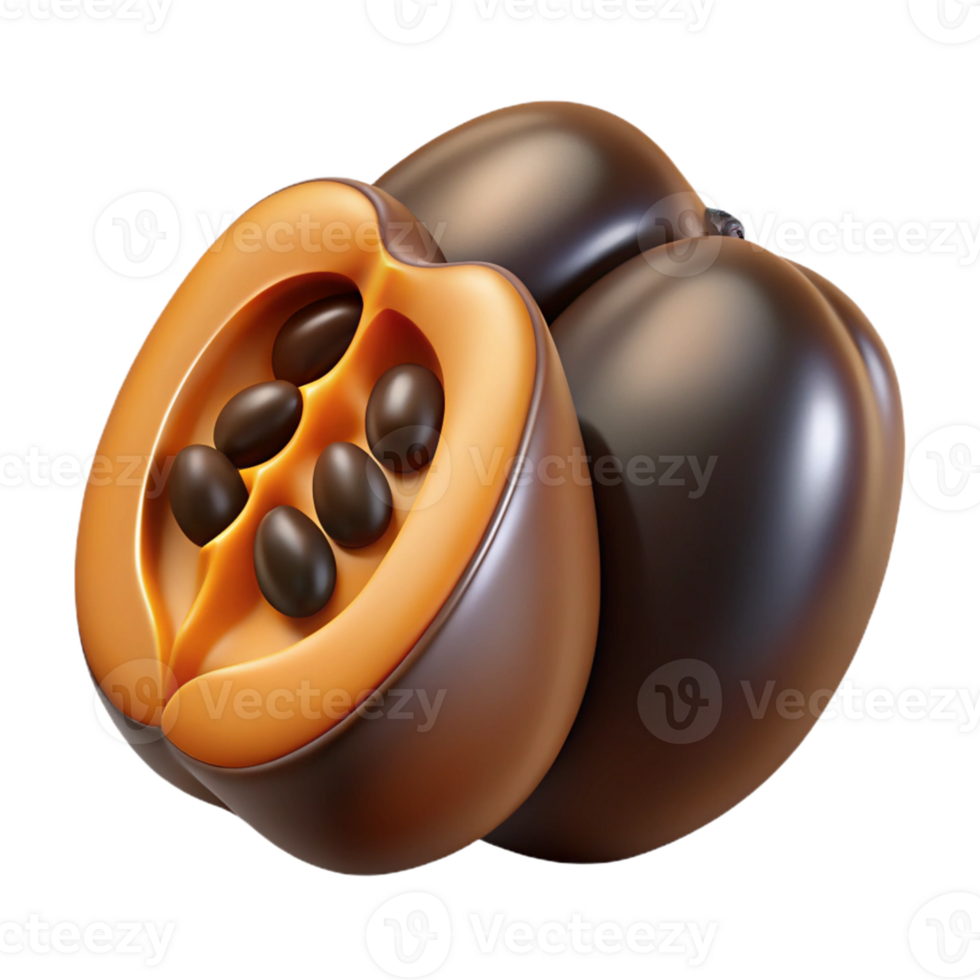 3D Render of Exotic Fruit with Seeds png