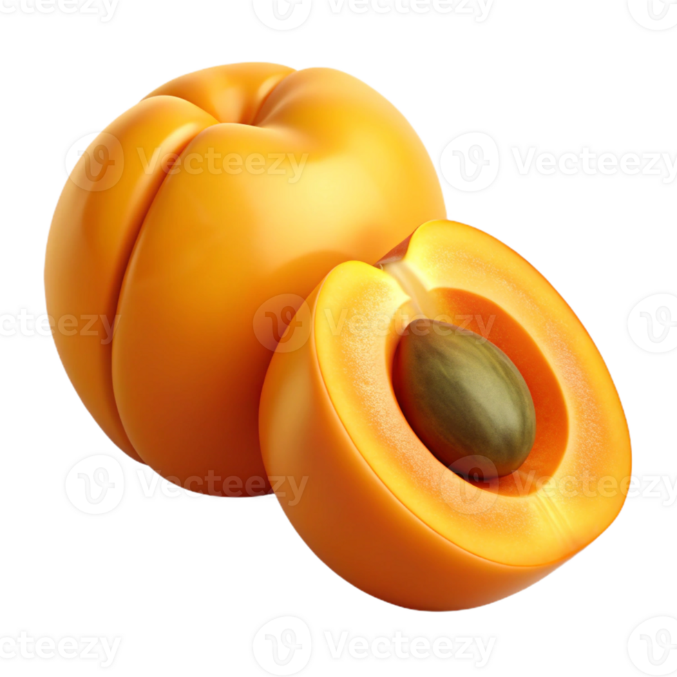 3D Render of Apricot Fruit png