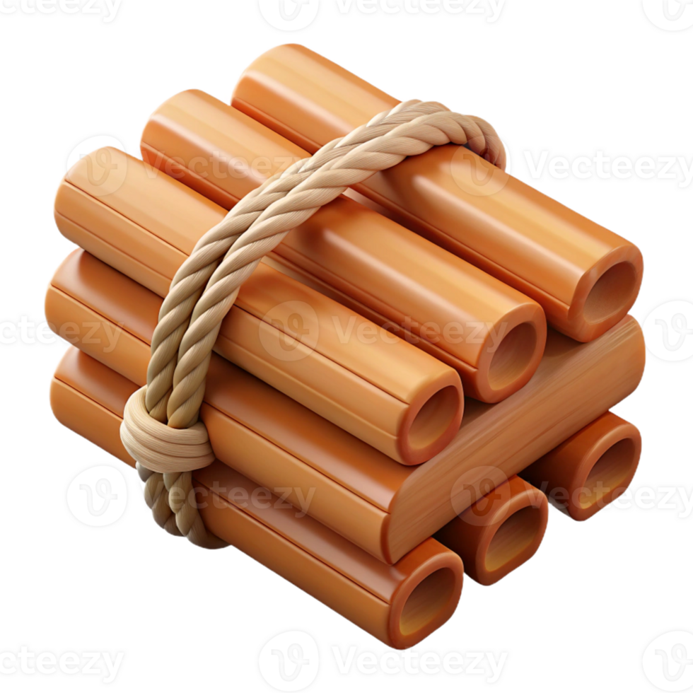 3D Illustration of Bound Logs png