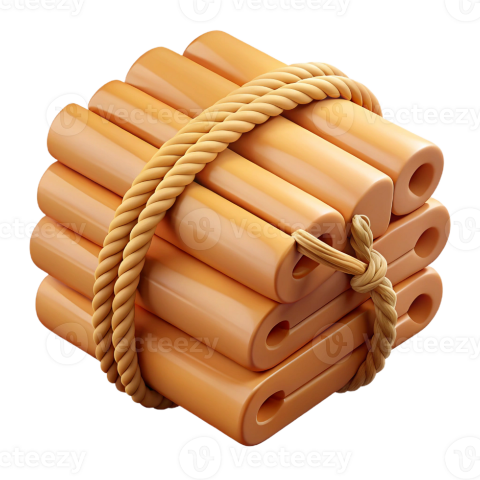 3D Render of Tied Cylinders png