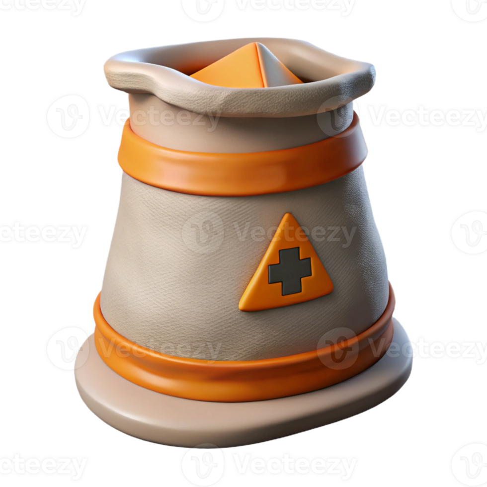 3D Render Beige Orange Pyramid Icon png