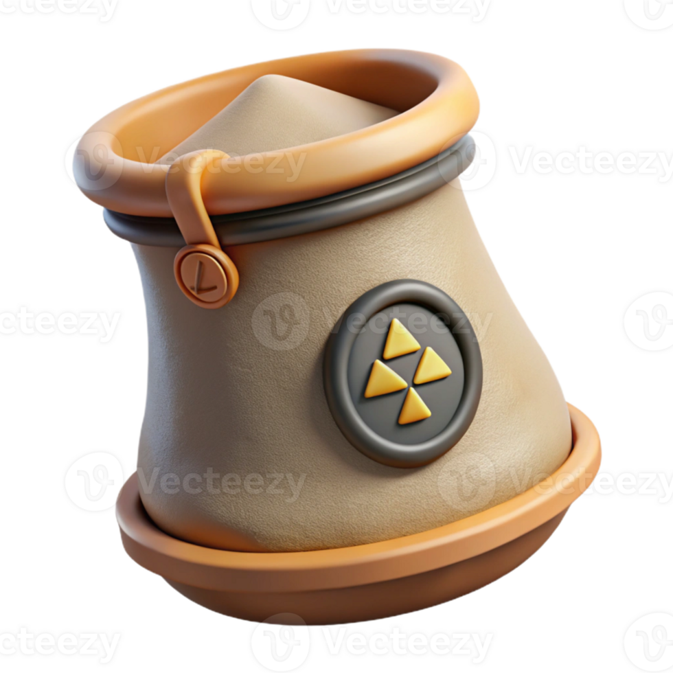 3D Render Beige Sack with Triangles Icon png
