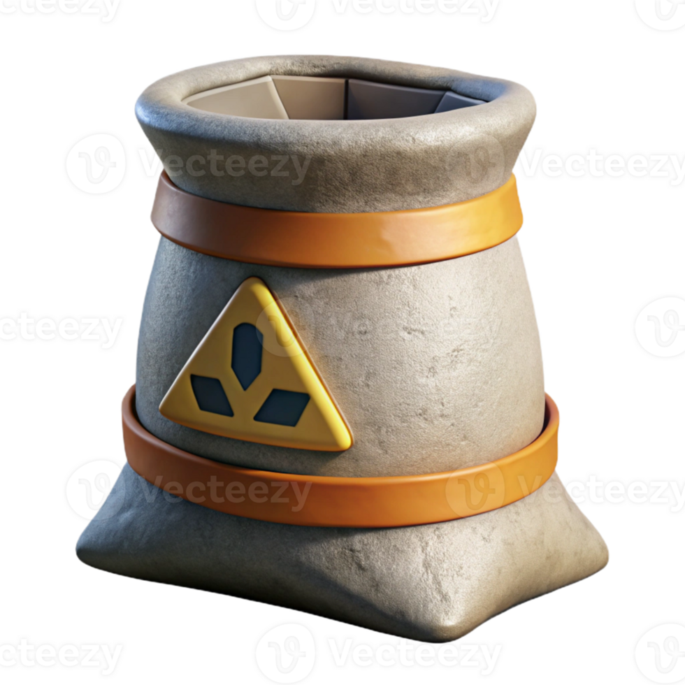 3D Render Stone Container Radioactive Waste png