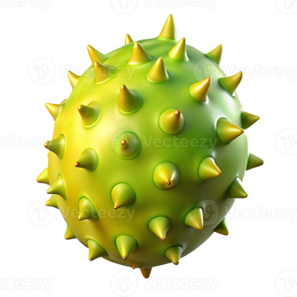 3D Render Spiky Green Ball Illustration png
