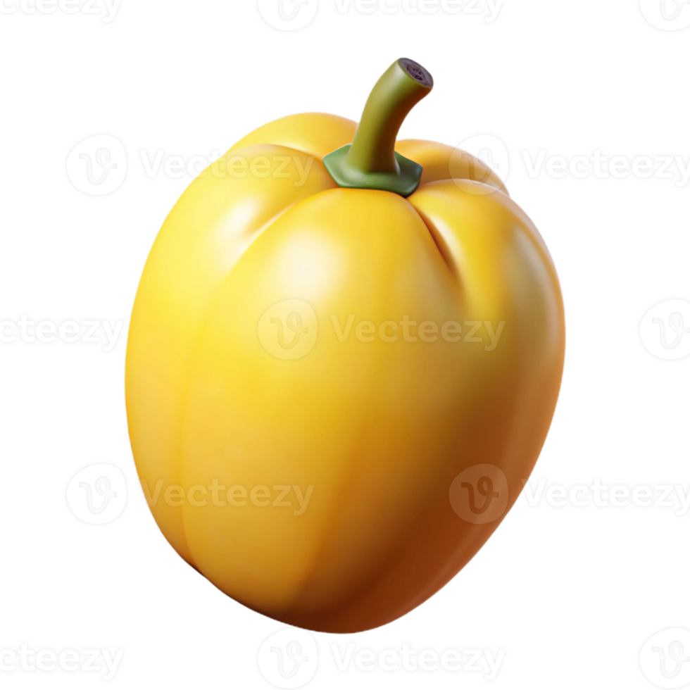 3D Render Yellow Bell Pepper png