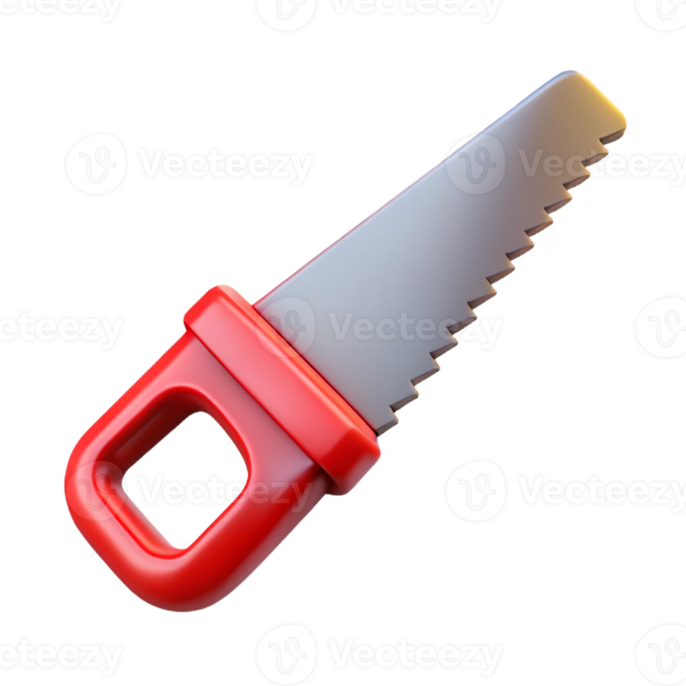 Red Hand Saw 3D Render png