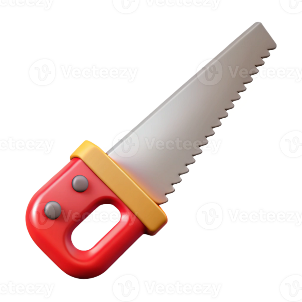 Red Hand Saw 3D Render png