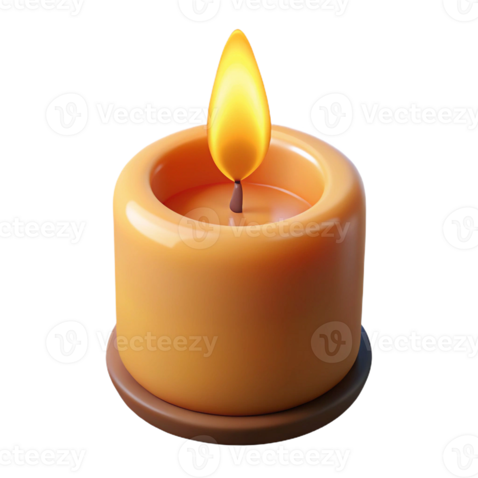 3D Render Lit Candle Illustration png