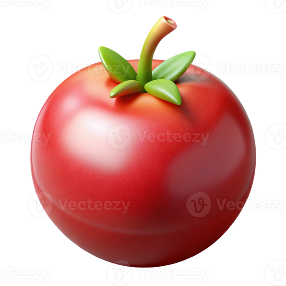 3D Render Red Tomato Illustration png