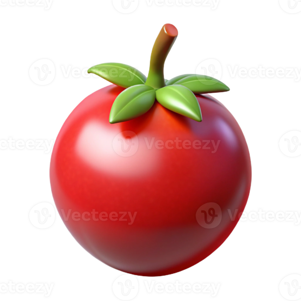 3D Render Red Tomato Illustration png